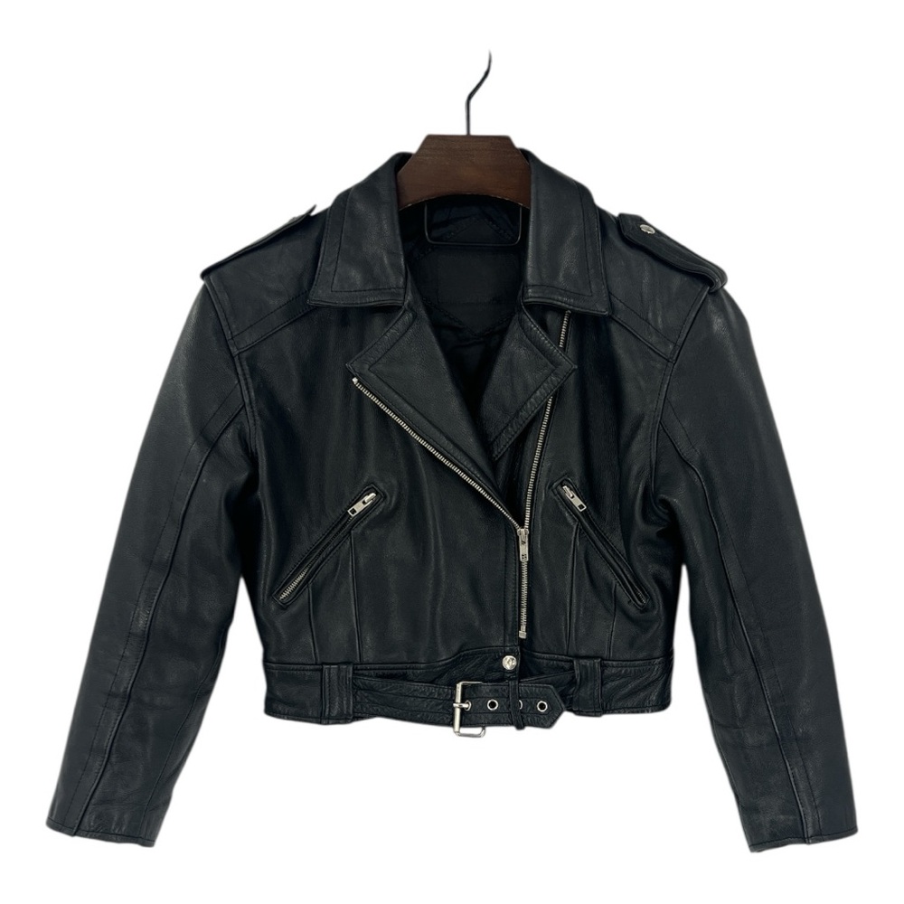 Vintage EXP Limited Express Leather Motorcycle Biker Jacket Womens Medium Black